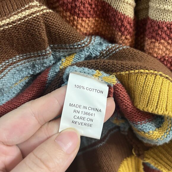 Cotton & Rye Outfitters Womens Stripe Hooded Knit Sweatshirt M Boho Gyaru - Picture 3 of 8